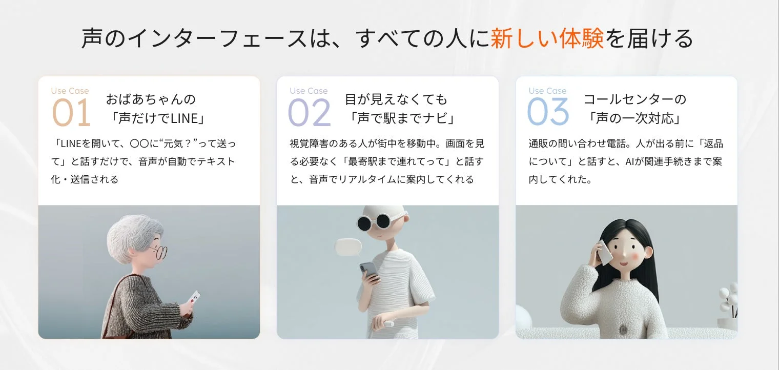 声のインターフェースは、すべての人に新しい体験を届ける Use Case