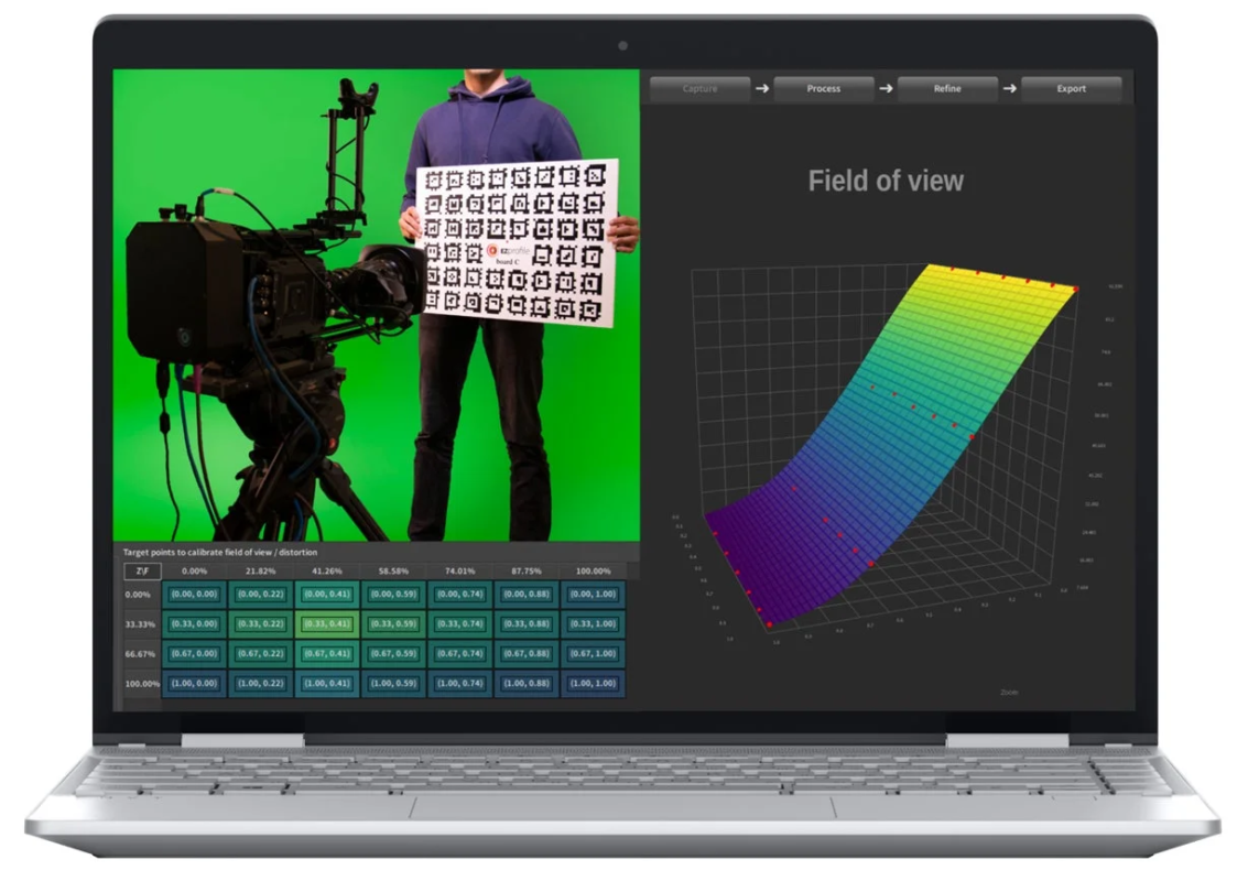 ARタグボードを使ったレンズキャリブレーションの様子