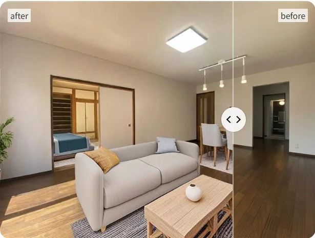家具配置前後の比較スライダー