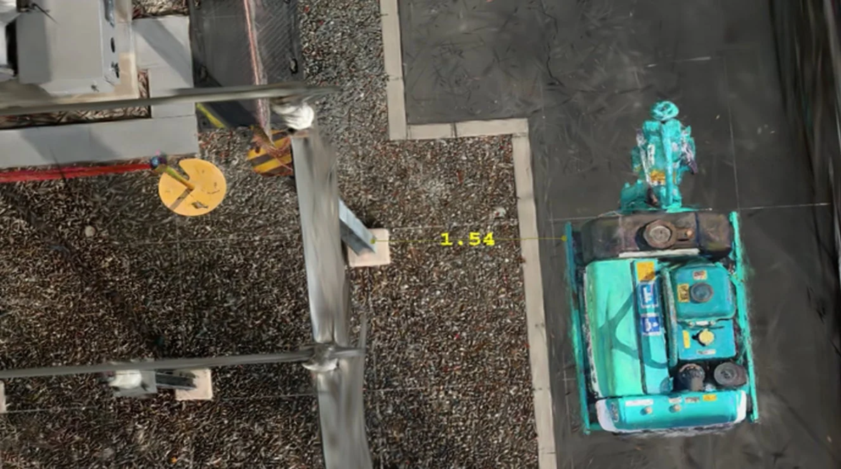 建設現場の空撮画像、測定値