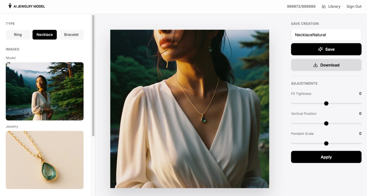 AI JEWELRY MODELの機能紹介