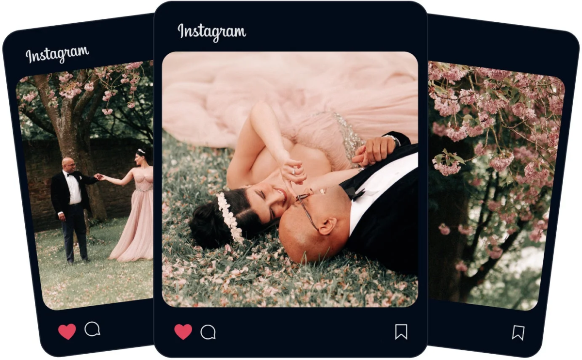 Instagram投稿風のウェディング写真