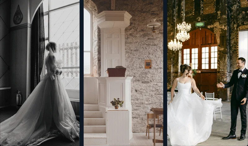 結婚式の写真が並べられた画像