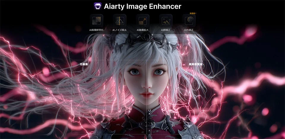 Aiarty Image Enhancerの機能紹介画像