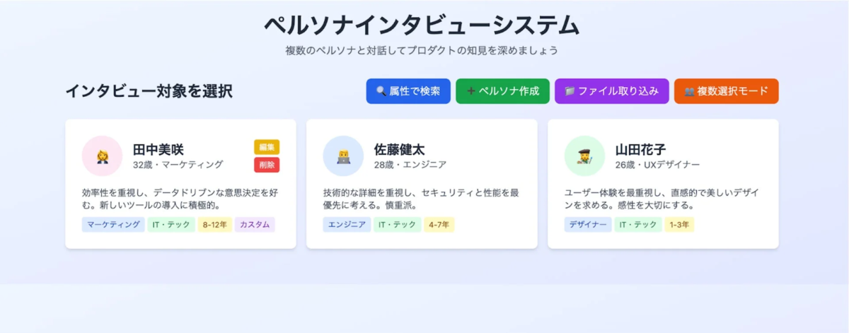 Persona Interviewのイメージ