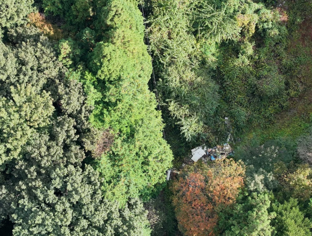 不法投棄された場所を空撮した画像