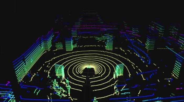 LiDARセンサーによる環境認識データ