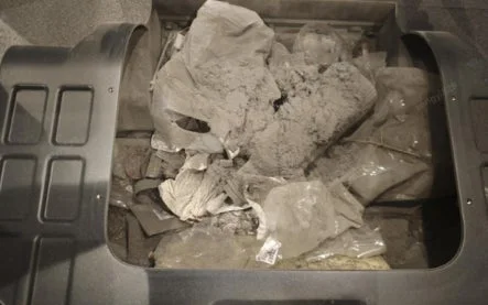 吸い取られたゴミが詰まった容器