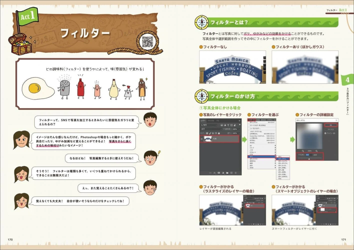 Photoshopのフィルター機能について説明するページ