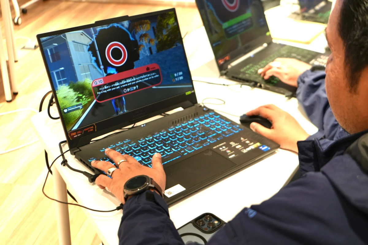 防災メタバース体験のゲーム画面