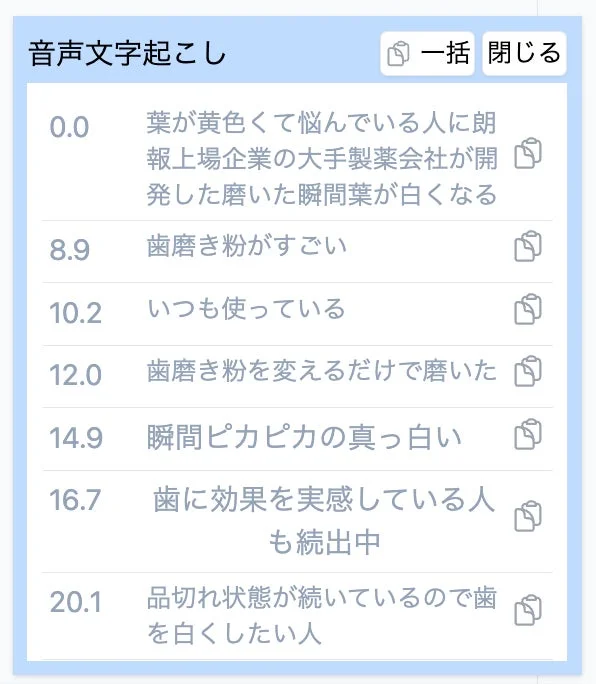 音声文字起こし機能