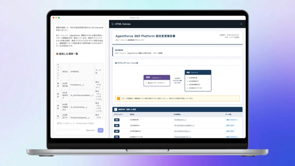 Agentforce 360 Platformの設定変更報告書