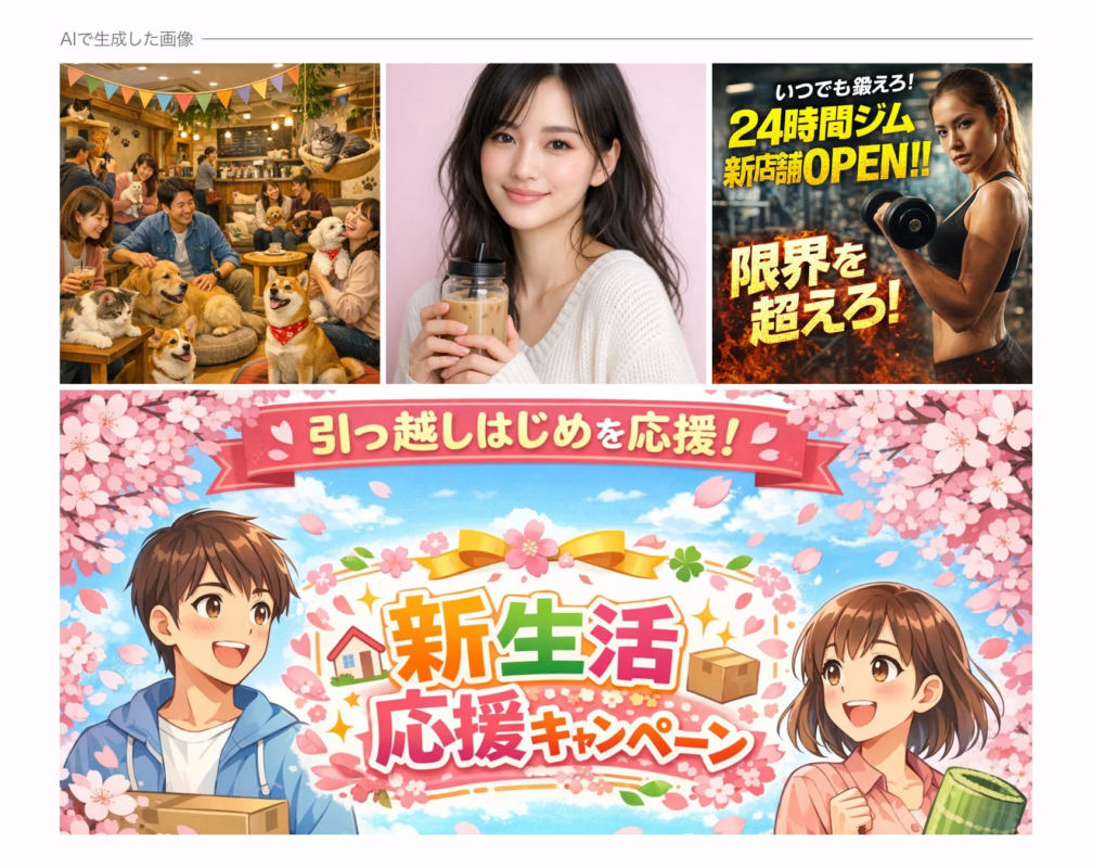 AIで生成された様々な画像