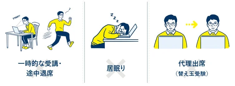 オンライン学習や試験における禁止行為