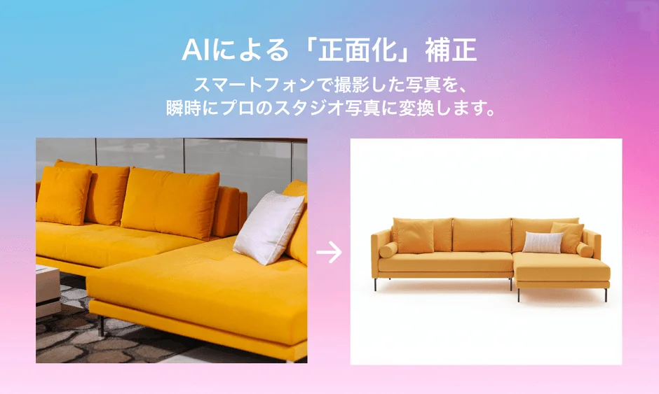 AIによる「正面化」補正