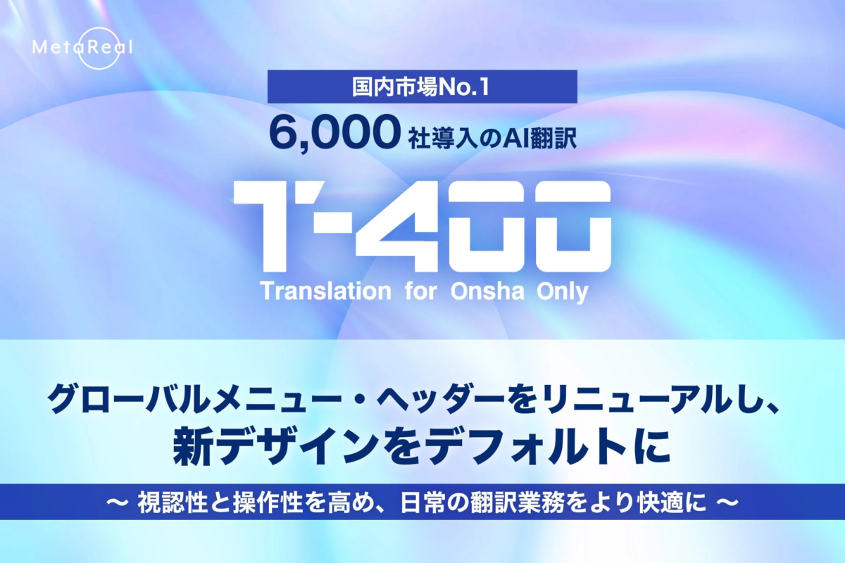 MetaReal T-400のプロモーション画像