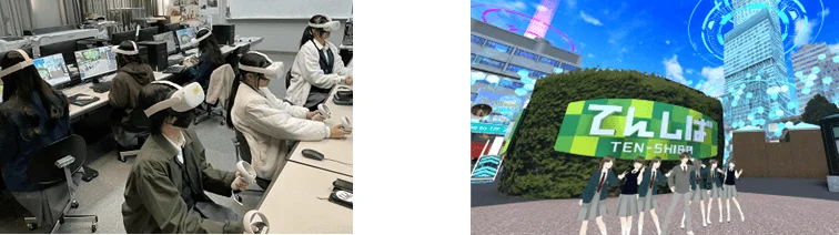 授業の様子とバーチャル展覧会イメージ