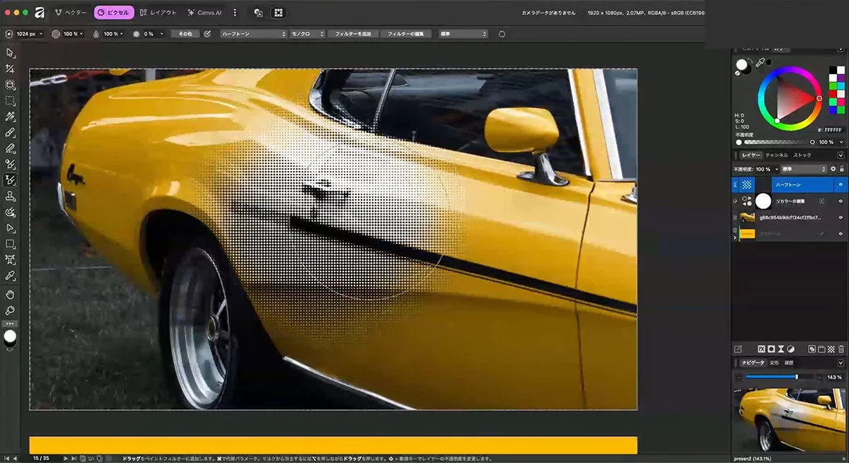写真のハーフトーン加工例