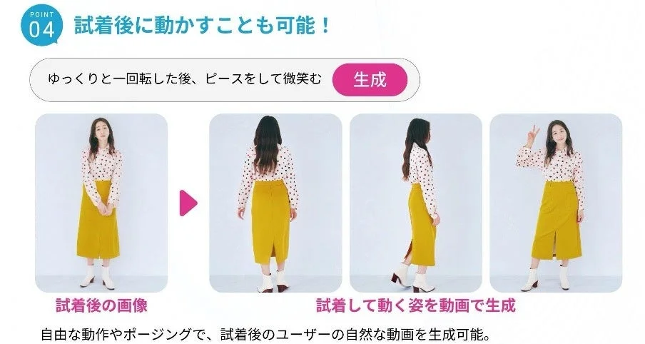 試着後に動かすことも可能