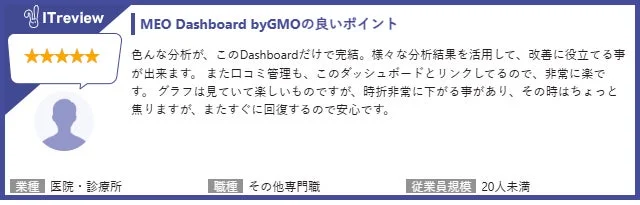 MEO Dashboard byGMOの良いポイントのレビュー2