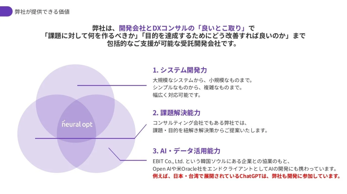 ニューラルオプトが提供する価値を示す図