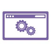 ウェブブラウザと歯車アイコン