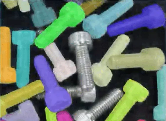 カラフルなボルトとリアルなボルトが混在する画像