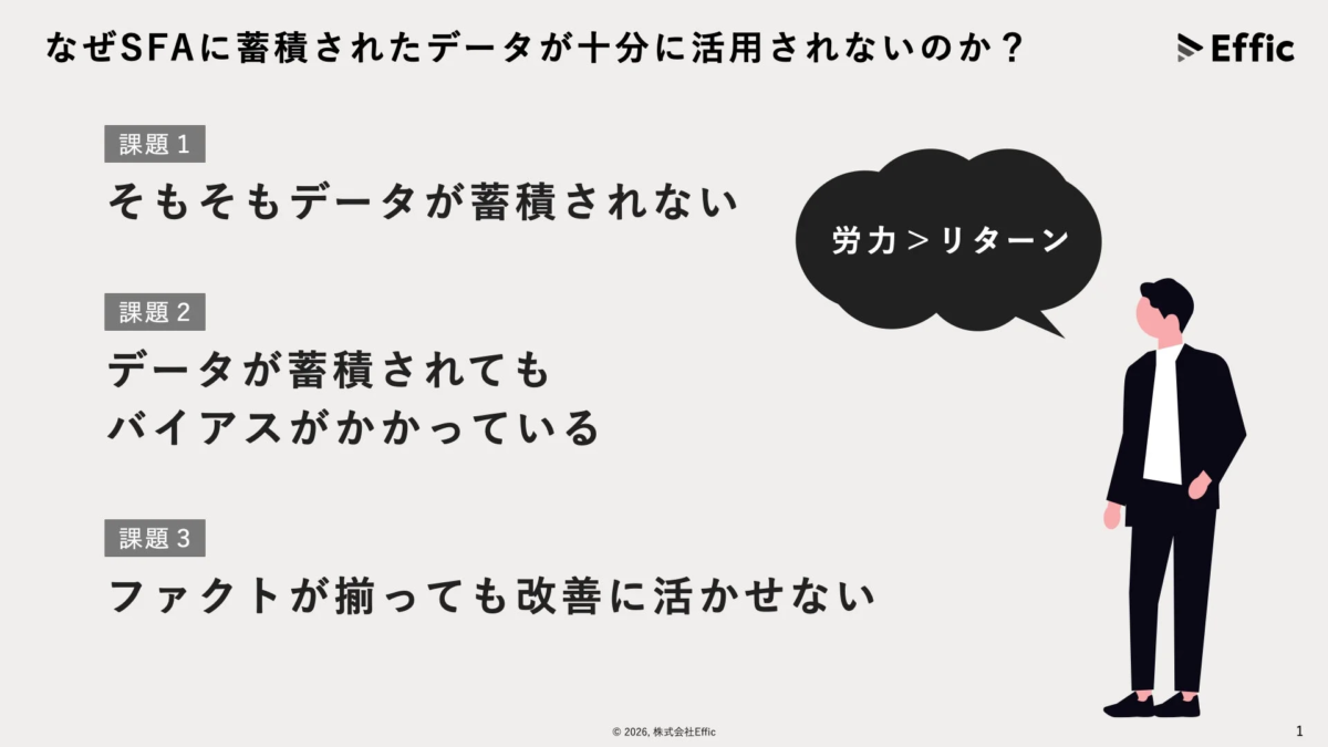 SFAデータ活用の課題