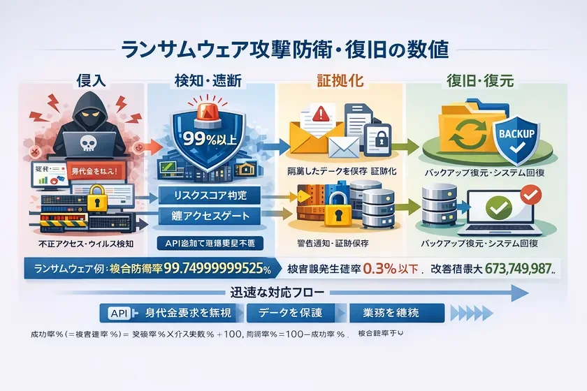 ランサムウェア攻撃防御・復旧の数値