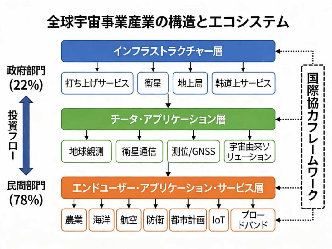 全球宇宙事業産業の構造とエコシステム