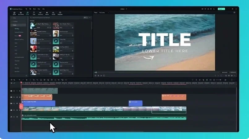 ビデオ編集ソフトウェアの画面