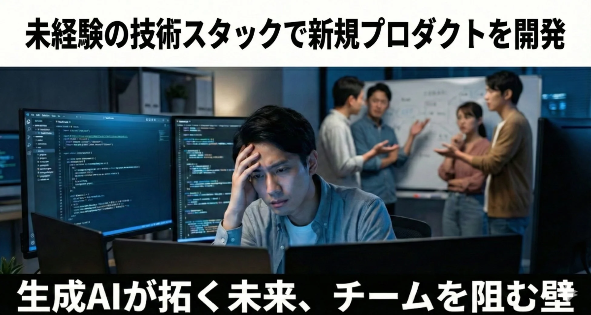未経験の技術スタックで新規プロダクト開発に取り組むチームの様子