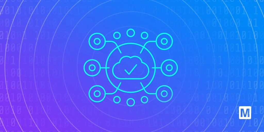 クラウドベースのネットワークやデータ統合を象徴するアイコン