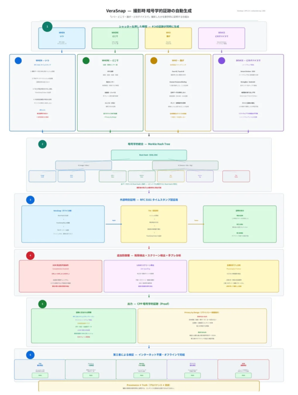 VeraSnapの証跡生成フロー
