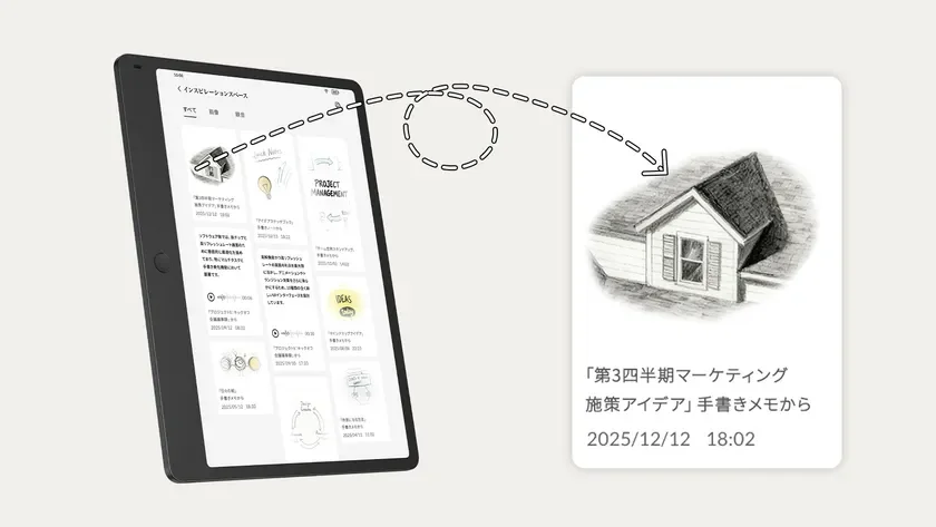 ひらめきを瞬時にストック「インスピレーションスペース」