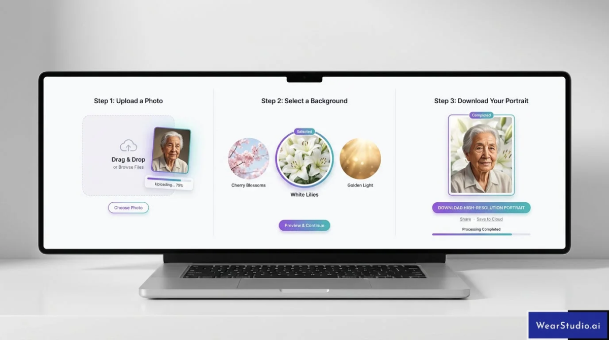 AIツールで背景を選択する画面