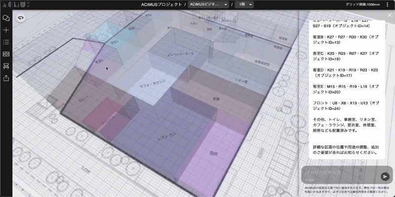 ACIMUSプロジェクトのフロアプラン