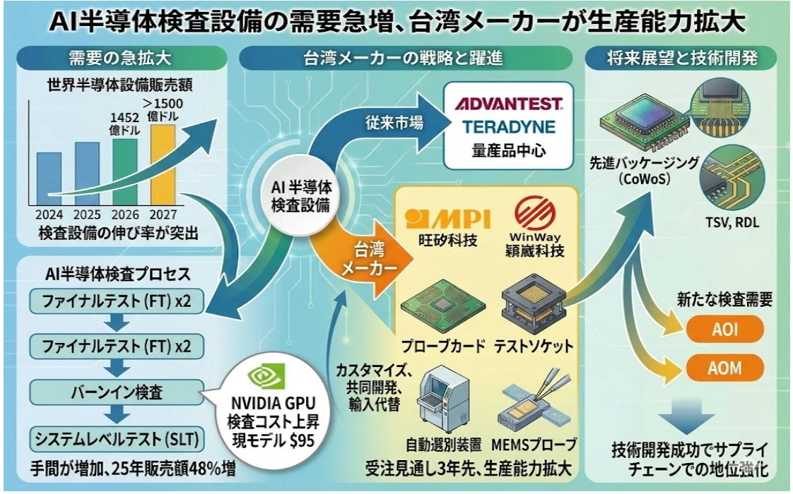 AI半導体検査設備の需要急増、台湾メーカーが生産能力拡大