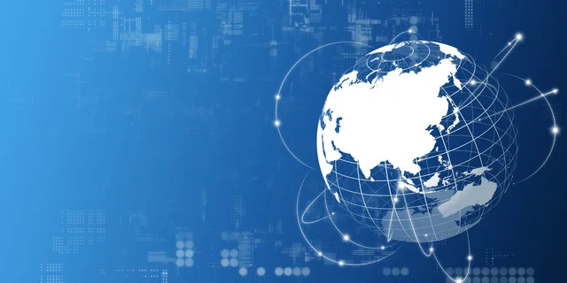 地球儀とデジタルのパターン