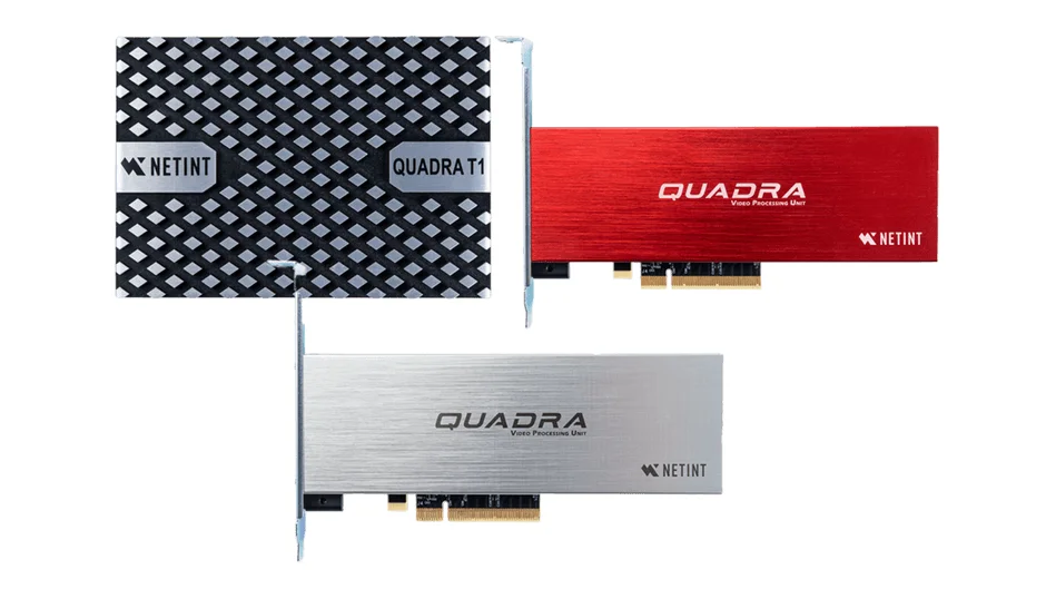 NETINT社のビデオ処理ユニット「QUADRA」シリーズの3つの異なるモデル