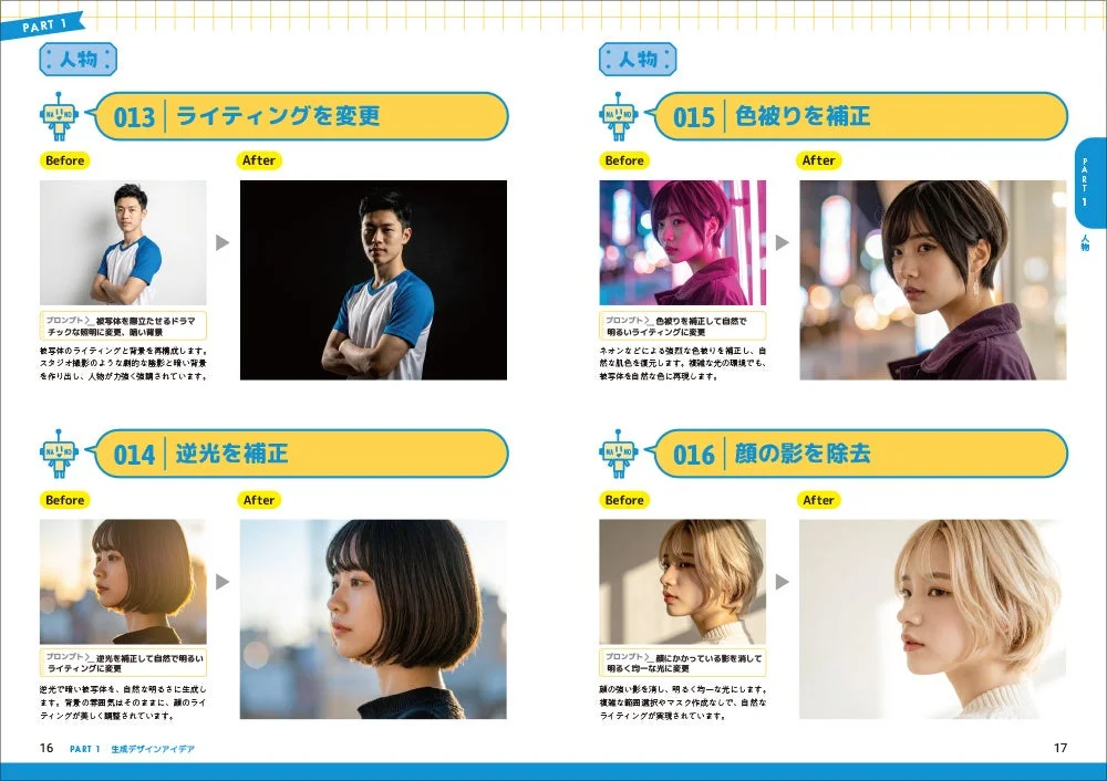 人物写真の編集例