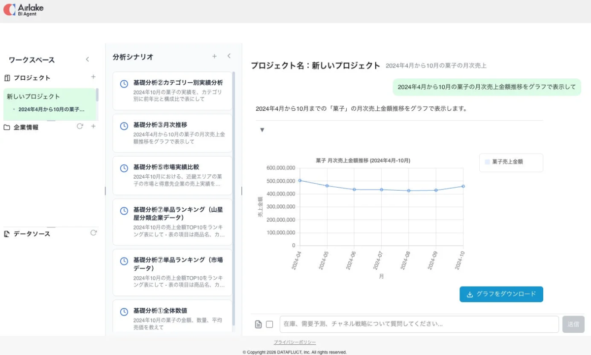 対話型検索の画面イメージ