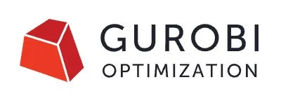赤い幾何学的な図形と「GUROBI OPTIMIZATION」というテキストが特徴のロゴマークです。