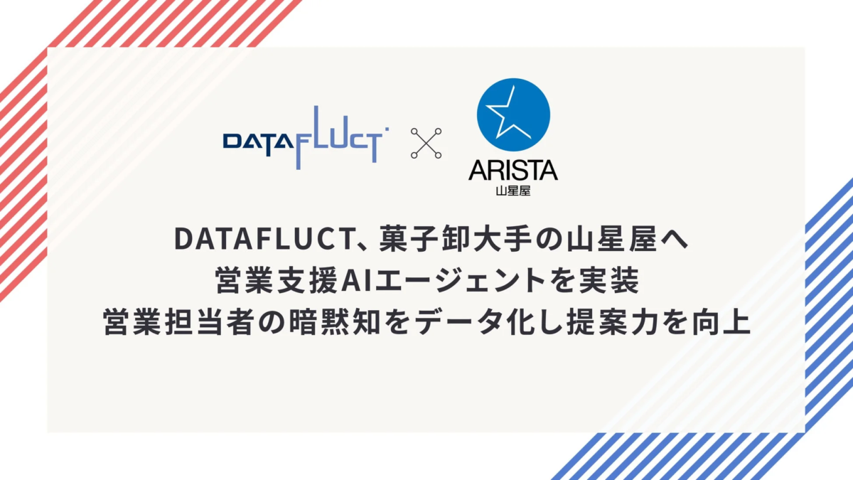 DATAFLUCT、菓子卸大手の山星屋へ営業支援AIエージェントを実装