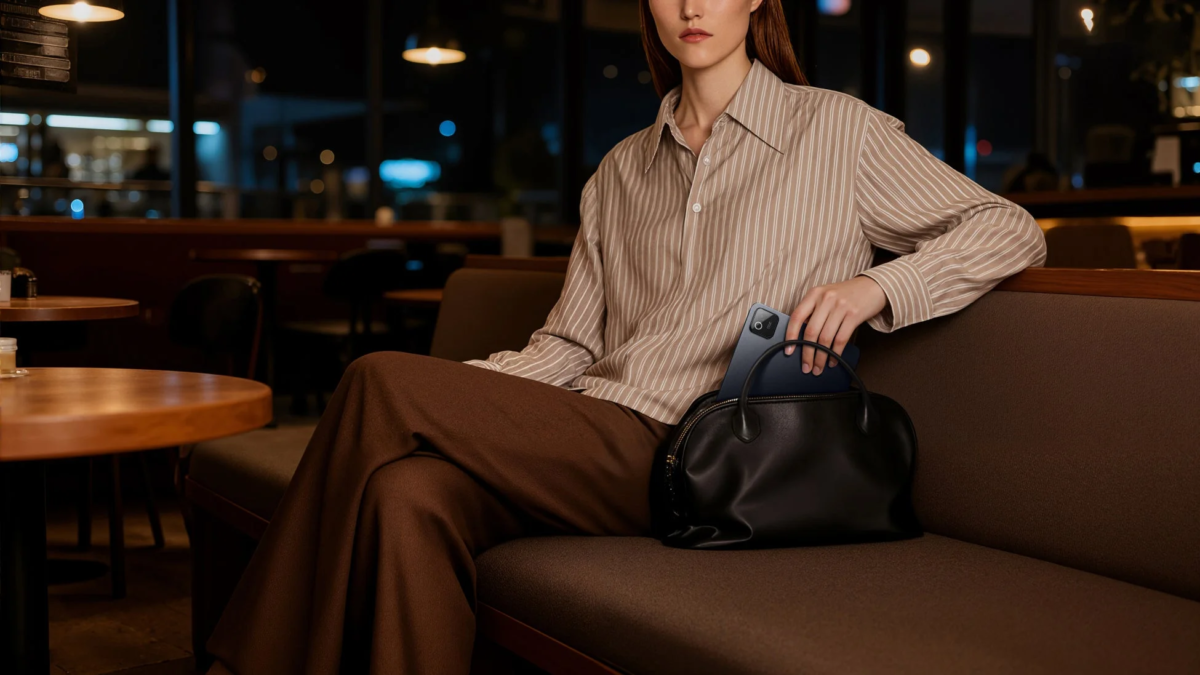 女性がカフェでタブレットを使用