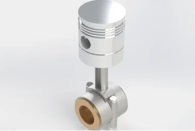 ピストンとコンロッドの3Dモデル